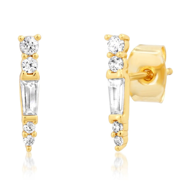 baguette & round spike studs