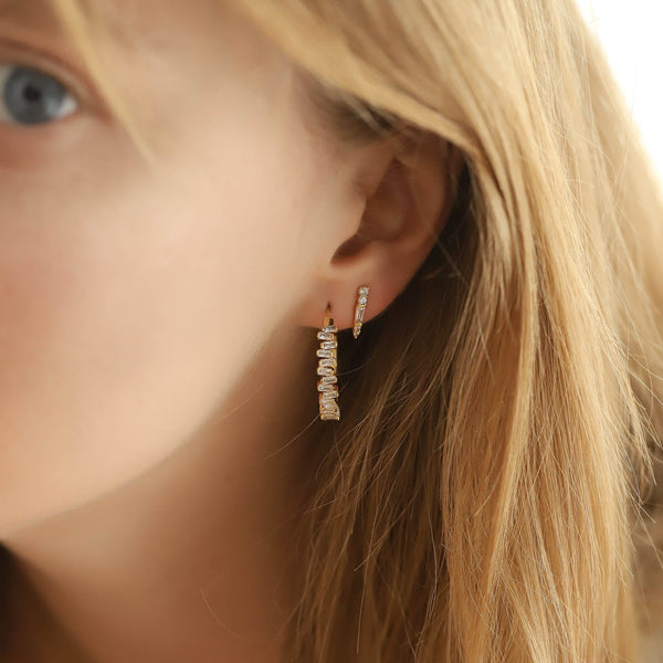 baguette & round spike studs