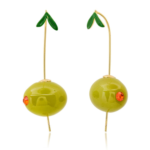 olive drop earrings