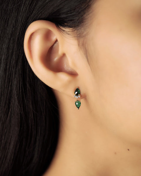 emerald drop studs