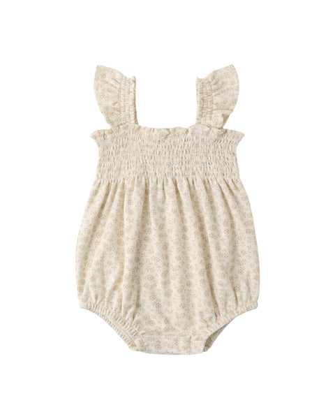 smocked ruffle romper