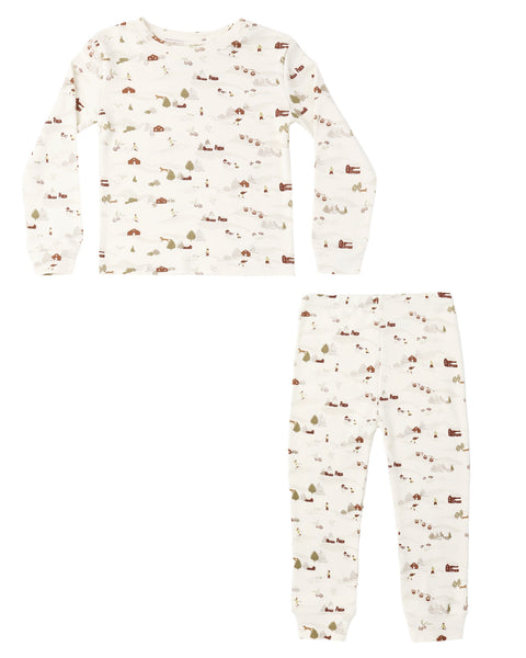 organic pajama set ski town