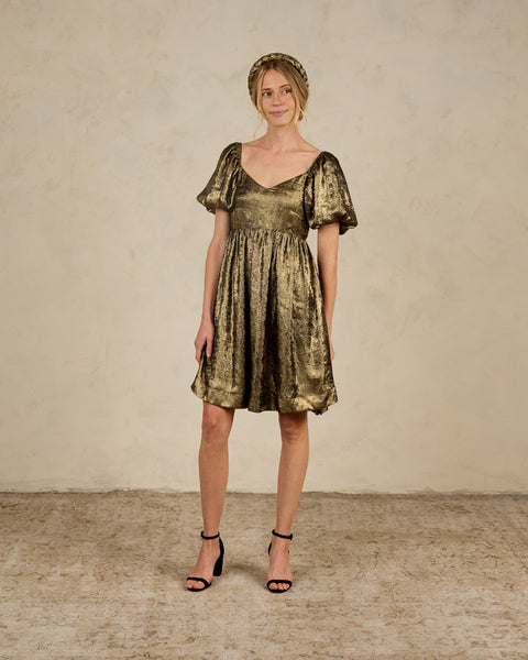 women's isabella gold metallic dress