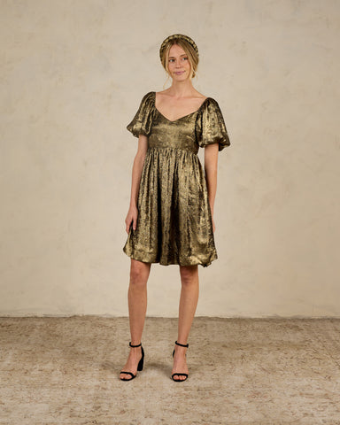 women's isabella gold metallic dress