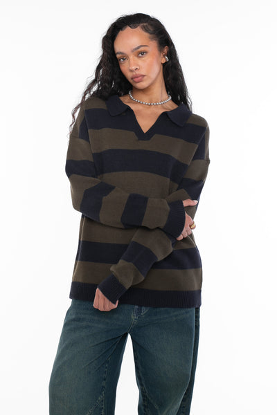 chunky stripe rugby top