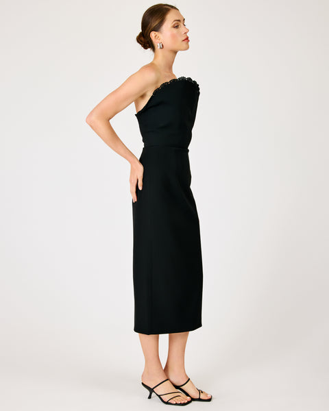 valletta sculptural midi dress