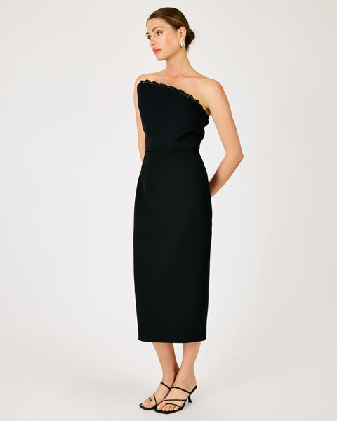 valletta sculptural midi dress