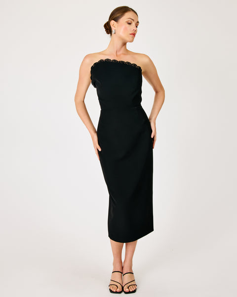 valletta sculptural midi dress