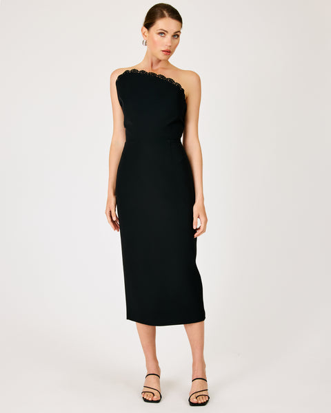 valletta sculptural midi dress