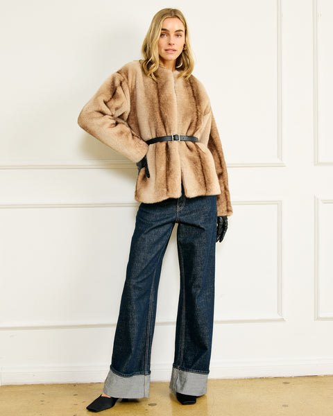 the city faux fur jacket