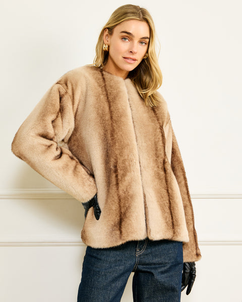 the city faux fur jacket
