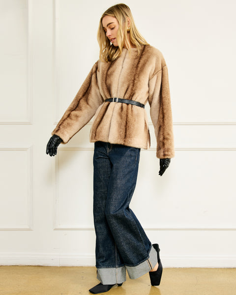 the city faux fur jacket