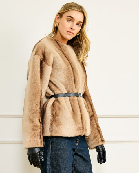 the city faux fur jacket