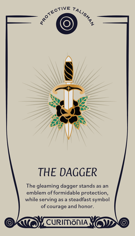 Protective Talisman Dagger and Rose Enamel Pin Courage