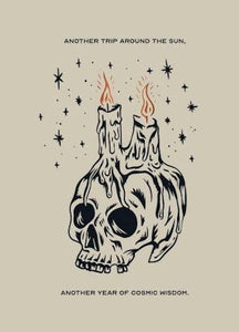 Greeting Card Skull Candle Birthday Skeleton Birthday Card