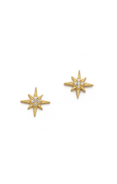 cz starburst stud earrings