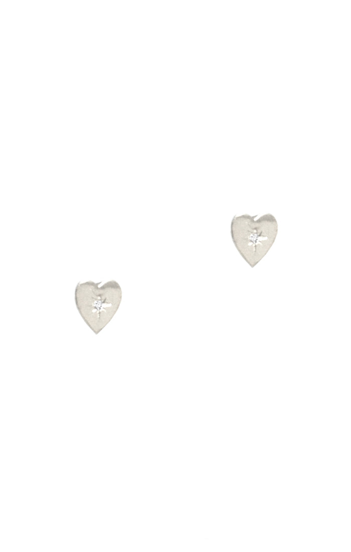 cz heart earrings