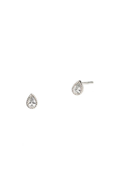 mini cz teardrop stud